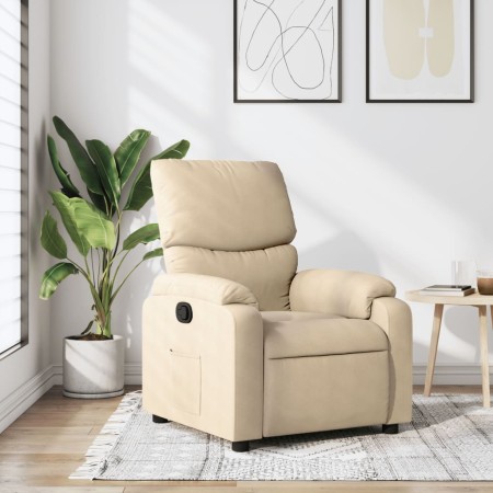 Sillón reclinable de tela crema de vidaXL, Sillones - Ref: Foro24-373419, Precio: 199,53 €, Descuento: %