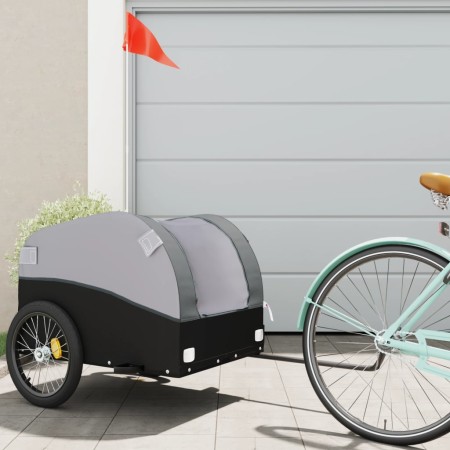 Remolque para bicicleta hierro negro y gris 45 kg de vidaXL, Remolques para bicicletas - Ref: Foro24-94126, Precio: 86,79 €, ...