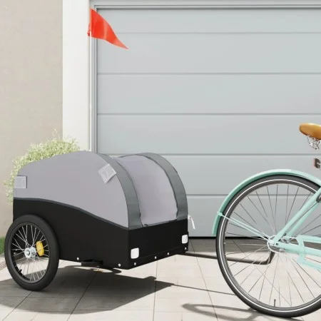 Remolque para bicicleta hierro negro y gris 45 kg de vidaXL, Remolques para bicicletas - Ref: Foro24-94126, Precio: 85,41 €, ...