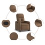 Sillón reclinable elevable de tela marrón en Sillones | Comprar online en Foru.es