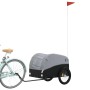 Remolque para bicicleta hierro negro y gris 45 kg de vidaXL, Remolques para bicicletas - Ref: Foro24-94126, Precio: 86,79 €, ...