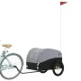 Remolque para bicicleta hierro negro y gris 45 kg de vidaXL, Remolques para bicicletas - Ref: Foro24-94126, Precio: 85,41 €, ...
