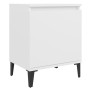 Mesitas de noche con patas de metal blanco 40x30x50 cm de vidaXL, Mesitas de noche - Ref: Foro24-805834, Precio: 51,46 €, Des...