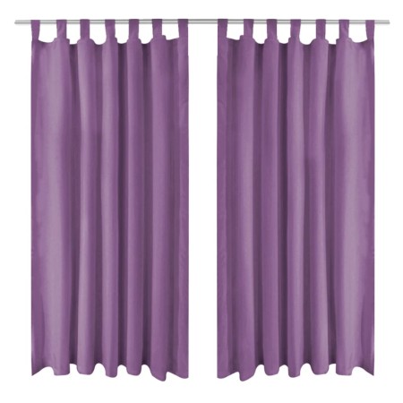 Cortinas de micro-raso con bucles 2 unidades 140x225 cm lila de vidaXL, Cortinas y visillos - Ref: Foro24-132226, Precio: 28,...