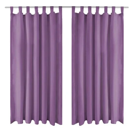 Micro-satin curtains with loops, 2 units, 140x225 cm, lilac. by vidaXL, Curtains and curtains - Ref: Foro24-132226, Price: 26...