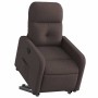 Sillón reclinable elevable tela marrón oscuro en Sillones | Comprar online en Foru.es