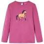 Camiseta infantil de manga larga estampado de caballo frambuesa 128 de vidaXL, Camisetas para niños - Ref: Foro24-14027, Prec...