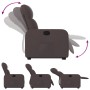 Sillón reclinable elevable tela marrón oscuro en Sillones | Comprar online en Foru.es