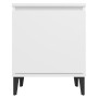 Mesitas de noche con patas de metal blanco 40x30x50 cm de vidaXL, Mesitas de noche - Ref: Foro24-805834, Precio: 51,46 €, Des...