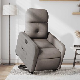 Sillón reclinable elevable tela gris taupe en Sillones | Comprar online en Foru.es
