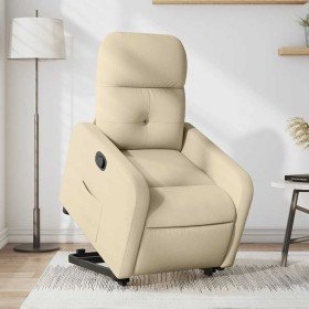 Sillón reclinable elevable de tela color crema en Sillones | Comprar online en Foru.es