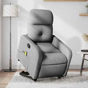 Sillón de masaje reclinable de pie de tela gris claro en Sillones | Comprar online en Foru.es