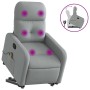 Sillón de masaje reclinable de pie de tela gris claro en Sillones | Comprar online en Foru.es