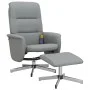 Sillón reclinable de masaje con reposapiés tela gris claro de vidaXL, Sillones - Ref: Foro24-356582, Precio: 149,60 €, Descue...