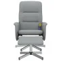 Sillón reclinable de masaje con reposapiés tela gris claro de vidaXL, Sillones - Ref: Foro24-356582, Precio: 149,60 €, Descue...