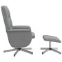Sillón reclinable de masaje con reposapiés tela gris claro de vidaXL, Sillones - Ref: Foro24-356582, Precio: 174,06 €, Descue...
