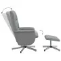 Sillón reclinable de masaje con reposapiés tela gris claro de vidaXL, Sillones - Ref: Foro24-356582, Precio: 149,60 €, Descue...