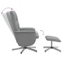 Sillón reclinable de masaje con reposapiés tela gris claro de vidaXL, Sillones - Ref: Foro24-356582, Precio: 174,06 €, Descue...