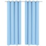 Cortinas opacas 2 piezas con ojales de metal 135x175cm turquesa de vidaXL, Cortinas y visillos - Ref: Foro24-132207, Precio: ...