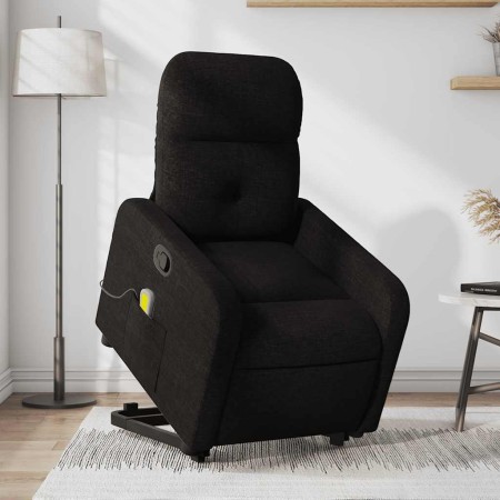 Sillón reclinable de masaje elevable tela negro en Sillones | Comprar online en Foru.es