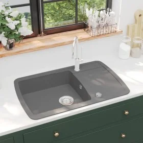 Kitchen sink with a gray granite bowl by vidaXL, Sinks - Ref: Foro24-142945, Price: 184,05 €, Discount: %