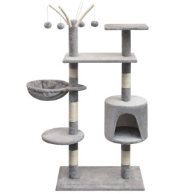 Rascador para gatos con poste rascador de sisal 125 cm gris de vidaXL, Mobiliario para gatos - Ref: Foro24-170480, Precio: 60...
