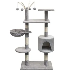 Rascador para gatos con poste rascador de sisal 125 cm gris de vidaXL, Mobiliario para gatos - Ref: Foro24-170480, Precio: 62...