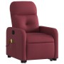 Sillón reclinable de masaje elevable tela rojo tinto en Sillones | Comprar online en Foru.es