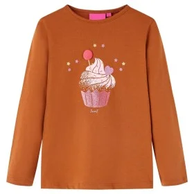 Camiseta infantil de manga larga color coñac 104 de vidaXL, Camisetas para niños - Ref: Foro24-14050, Precio: 8,72 €, Descuen...