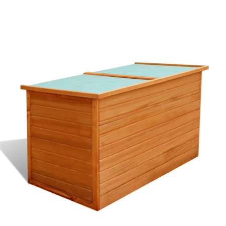 Baúl de jardín de madera 126x72x72 cm de vidaXL, Cajas de almacenaje para exteriores - Ref: Foro24-42702, Precio: 177,53 €, D...