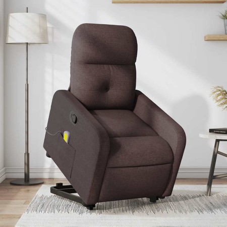 Silla de masaje reclinable de pie de tela marrón oscuro en Sillones | Comprar online en Foru.es
