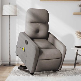 Sillón reclinable de masaje elevable tela gris taupé en Sillones | Comprar online en Foru.es