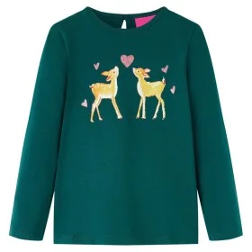 Camiseta infantil de manga larga verde oscuro 128 de vidaXL, Camisetas para niños - Ref: Foro24-13657, Precio: 8,59 €, Descue...