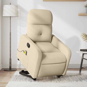 Silla de masaje reclinable de pie de tela color crema en Sillones | Comprar online en Foru.es