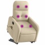 Silla de masaje reclinable de pie de tela color crema en Sillones | Comprar online en Foru.es