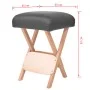 Taburete de masaje plegable con asiento 12 cm de grosor negro de vidaXL, Sillones de masaje - Ref: Foro24-110149, Precio: 53,...