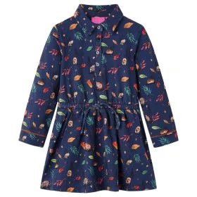 Vestido infantil de manga larga azul marino 128 de vidaXL, Vestidos de niños - Ref: Foro24-14915, Precio: 20,13 €, Descuento: %