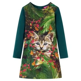 Vestido infantil de manga larga verde oscuro 116 de vidaXL, Vestidos de niños - Ref: Foro24-14934, Precio: 13,38 €, Descuento: %