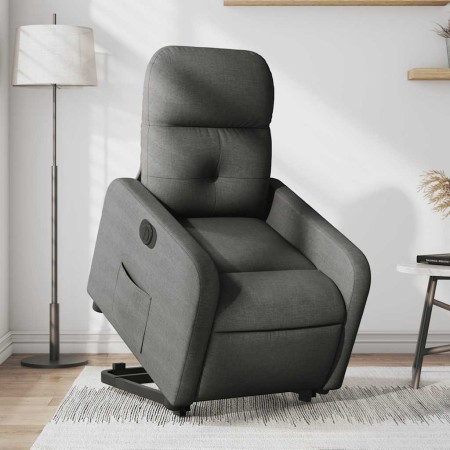 Sillón eléctrico reclinable elevable de tela gris oscuro en Sillones | Comprar online en Foru.es