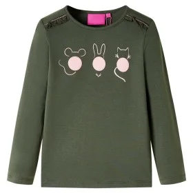 Camiseta infantil de manga larga caqui 140 de vidaXL, Camisetas para niños - Ref: Foro24-13773, Precio: 8,45 €, Descuento: %