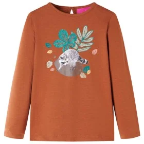 Camiseta infantil de manga larga color coñac 92 de vidaXL, Camisetas para niños - Ref: Foro24-14169, Precio: 8,72 €, Descuent...