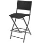 Set comedor de jardín plegable 7 pzas poli ratán y acero negro de vidaXL, Conjuntos de jardín - Ref: Foro24-42878, Precio: 27...