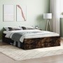 Estructura de cama de matrimonio roble ahumado 135x190 cm de vidaXL, Camas y somieres - Ref: Foro24-3203912, Precio: 139,04 €...