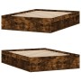 Estructura de cama de matrimonio roble ahumado 135x190 cm de vidaXL, Camas y somieres - Ref: Foro24-3203912, Precio: 139,04 €...
