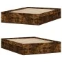 Estructura de cama de matrimonio roble ahumado 135x190 cm de vidaXL, Camas y somieres - Ref: Foro24-3203912, Precio: 136,38 €...