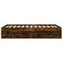 Estructura de cama de matrimonio roble ahumado 135x190 cm de vidaXL, Camas y somieres - Ref: Foro24-3203912, Precio: 139,04 €...