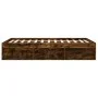 Estructura de cama de matrimonio roble ahumado 135x190 cm de vidaXL, Camas y somieres - Ref: Foro24-3203912, Precio: 136,38 €...