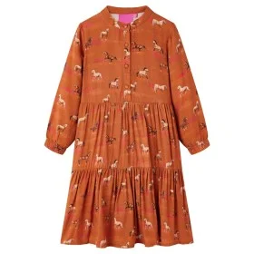 Vestido infantil color coñac 116 de vidaXL, Vestidos de niños - Ref: Foro24-15063, Precio: 15,54 €, Descuento: %