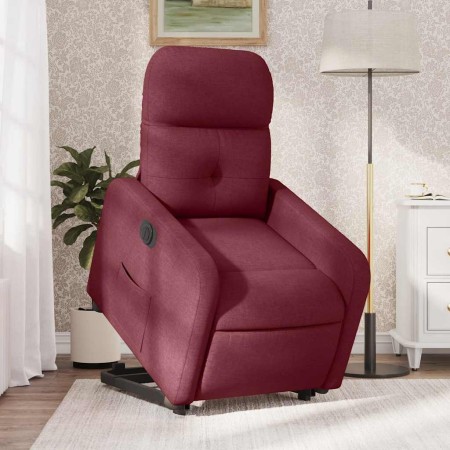 Sillón eléctrico reclinable elevable de tela rojo tinto en Sillones | Comprar online en Foru.es
