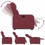 Sillón eléctrico reclinable elevable de tela rojo tinto en Sillones | Comprar online en Foru.es
